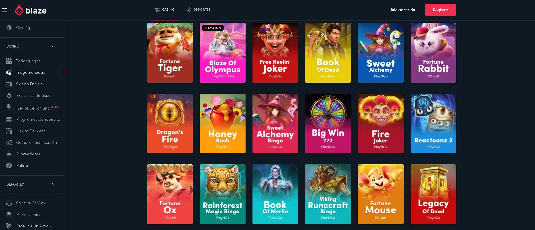 Juegos disponibles en Blaze online casino Juegos disponibles en Blaze casino