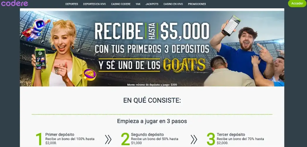 Bono de bienvenida en Codere Bono bienvenida Codere