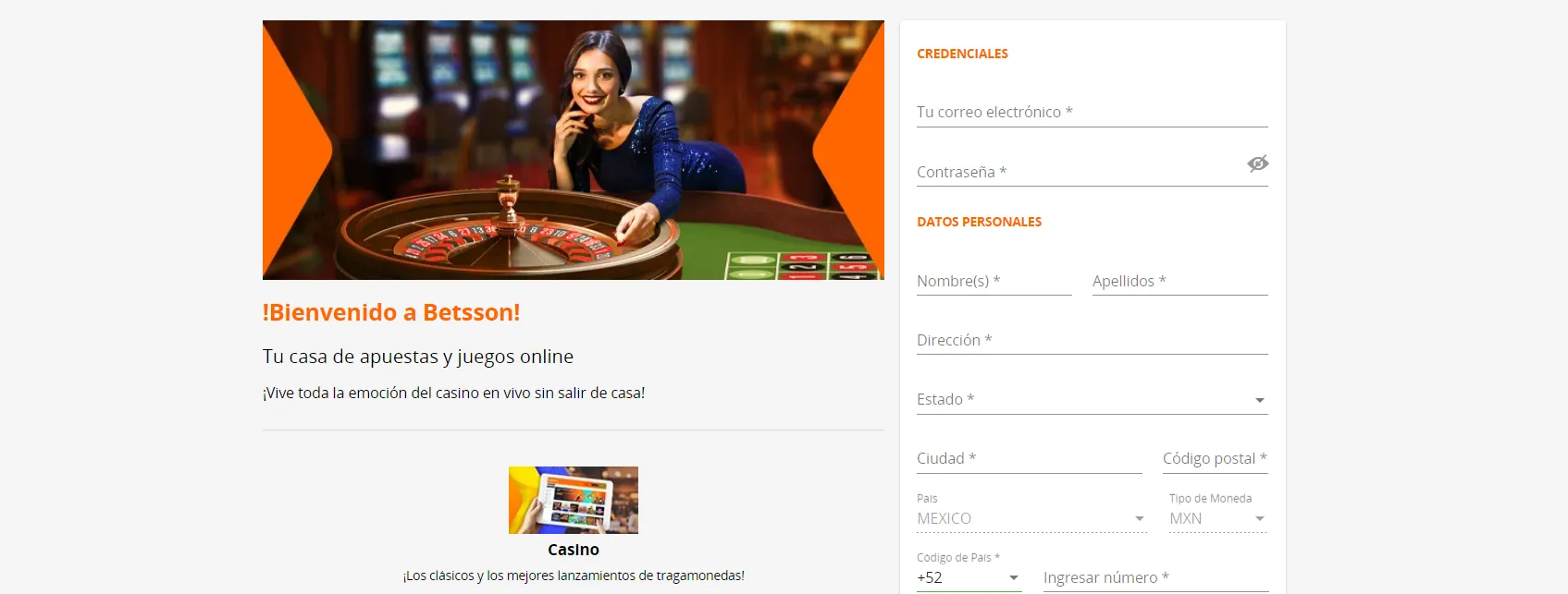 Abre tu cuenta de casino registro Betsson