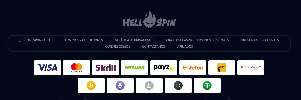 Métodos de pago en HellSpin Casinos dinero real HellSpin