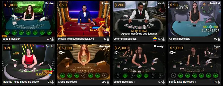 Los juegos en vivo de blackjack online Blackjack juego online